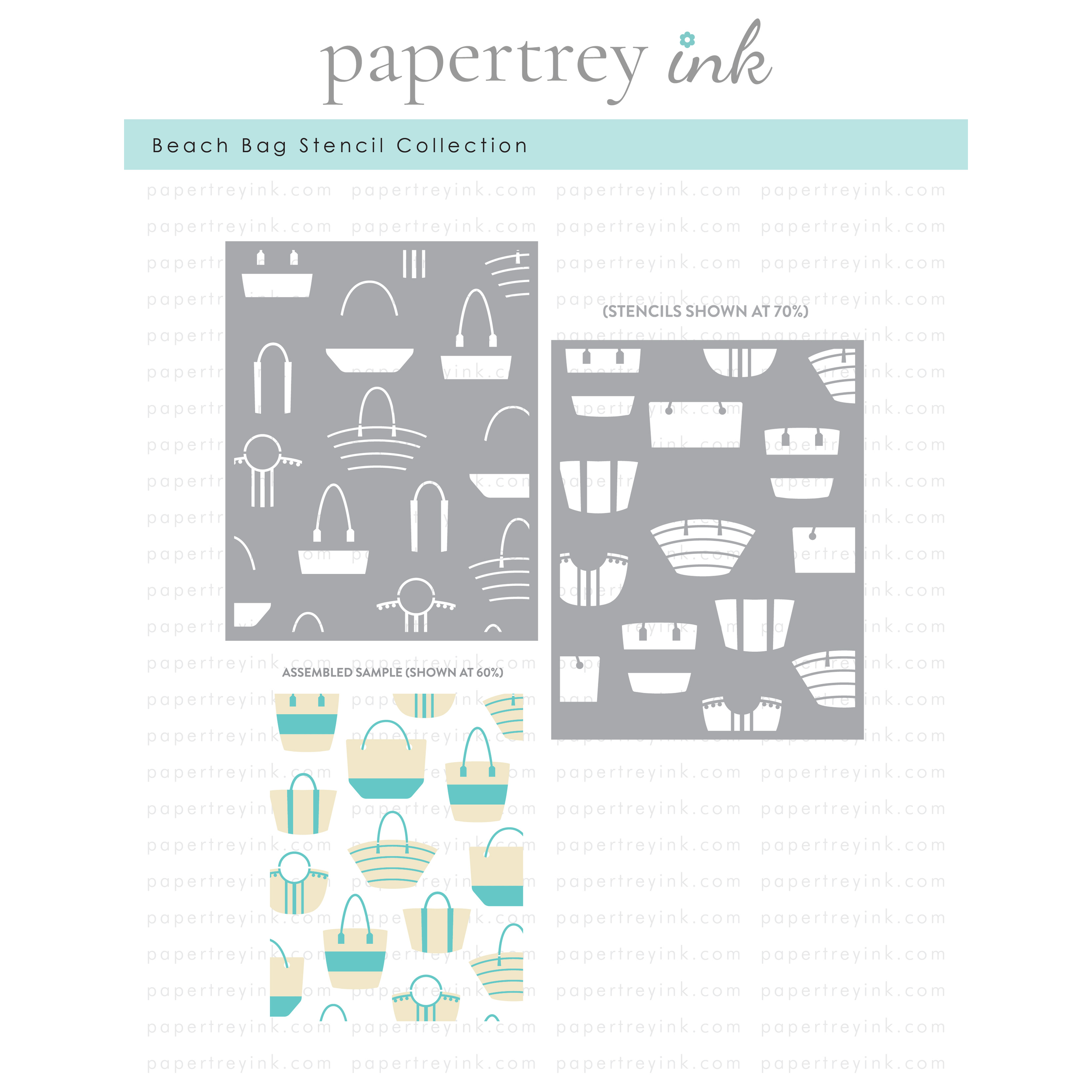 Papertrey Ink Beach Bag Stencil Collection (set of 2)