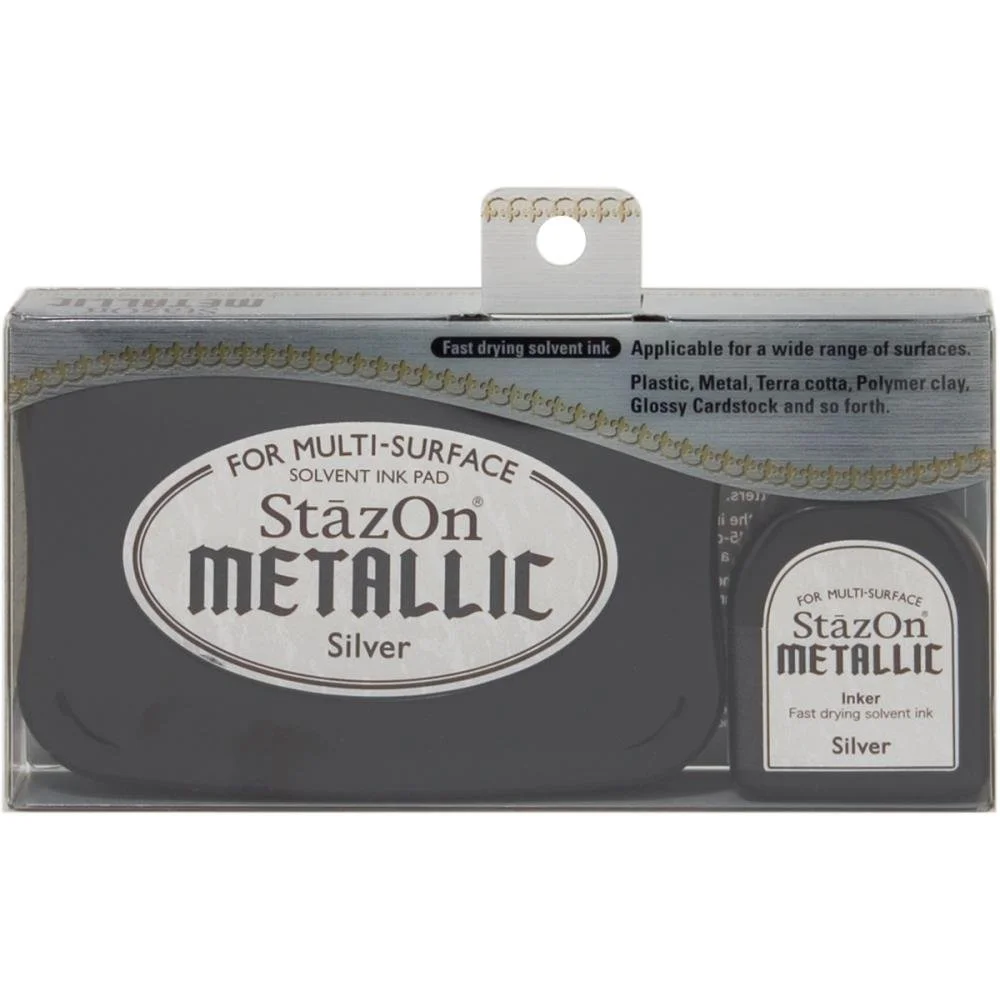 StazOn Metallic Solvent Ink Kit Silver