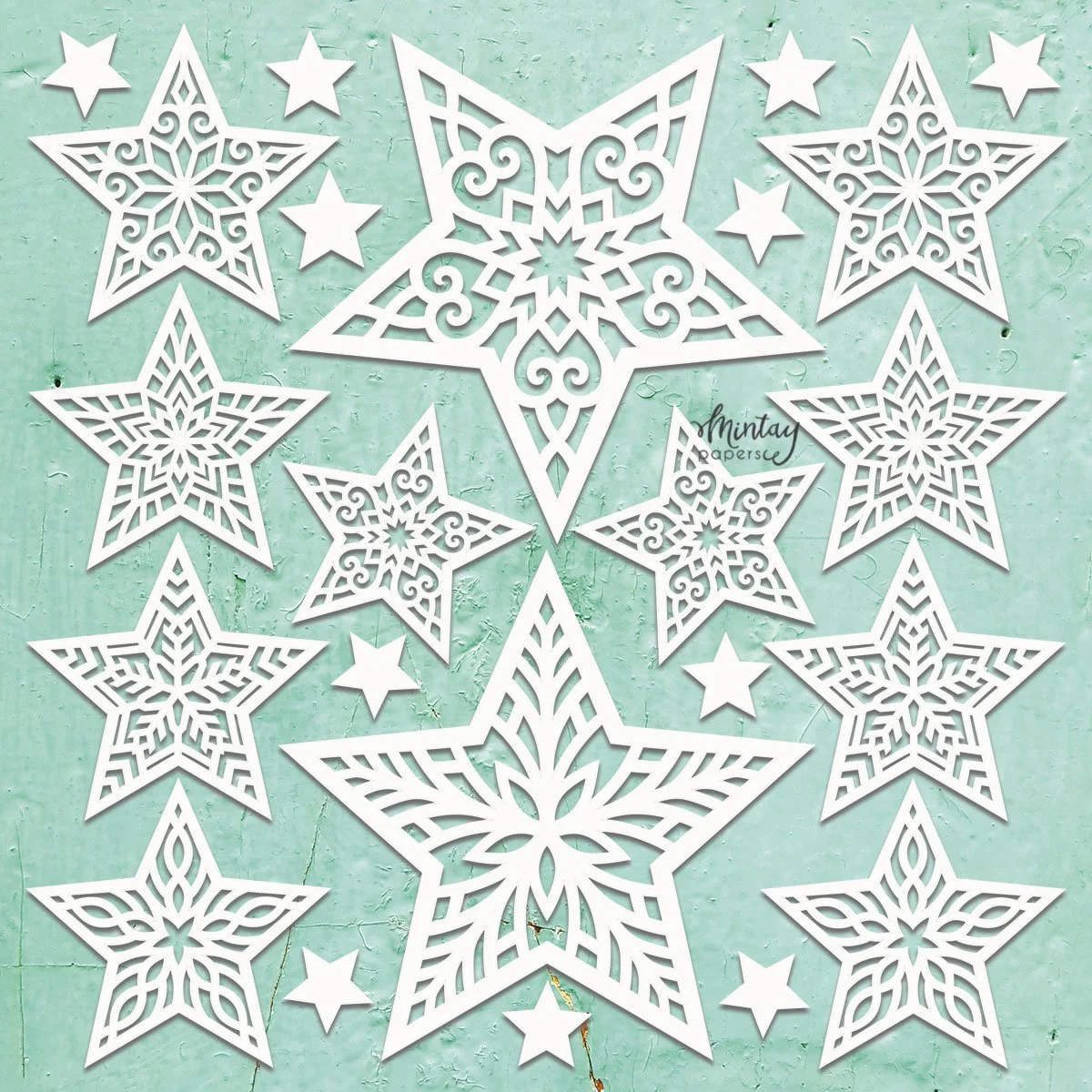Mintay 12" x 12" Chippies Christmas Stars