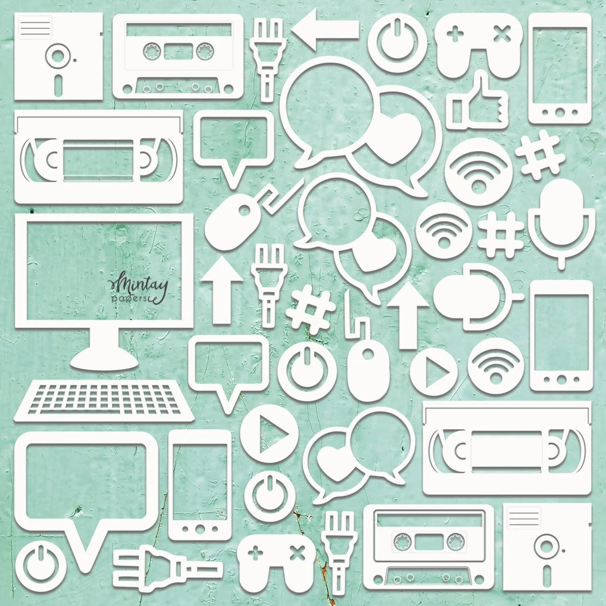 Mintay 12" x 12" Chippies Tech