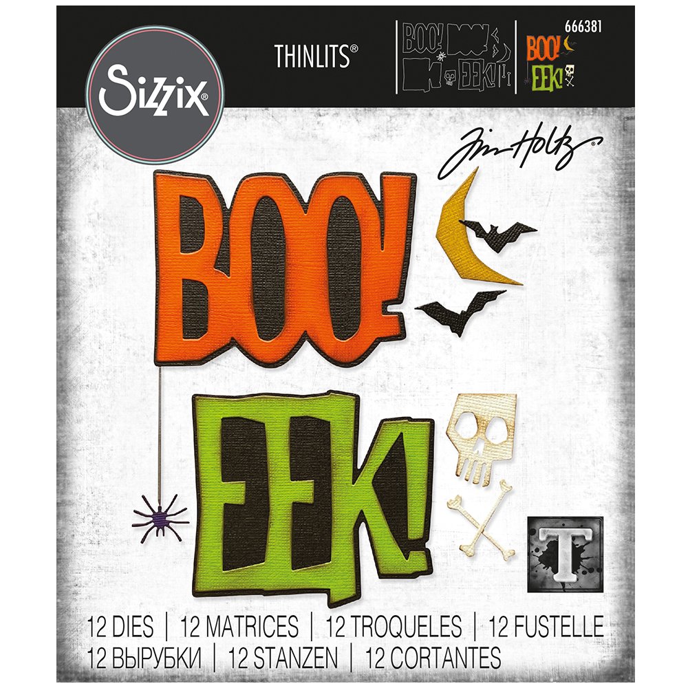 Sizzix Thinlits Di Tim Holtz - Set Di 5 Fustelle Per Taglio E Goffratura, Compatibili Con Big Shot E Vagabond