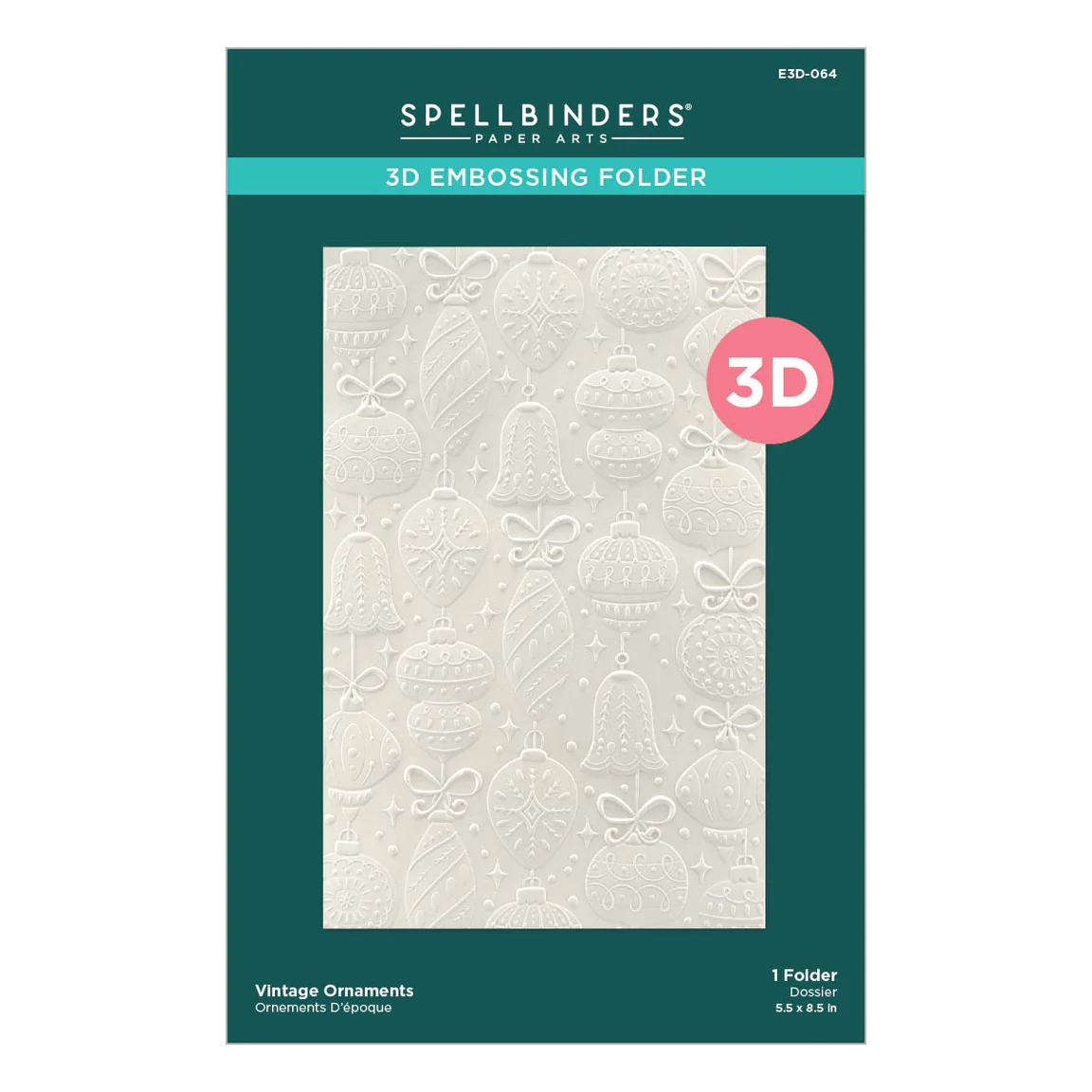 Spellbinders Vintage Ornaments 3D Embossing Folder
