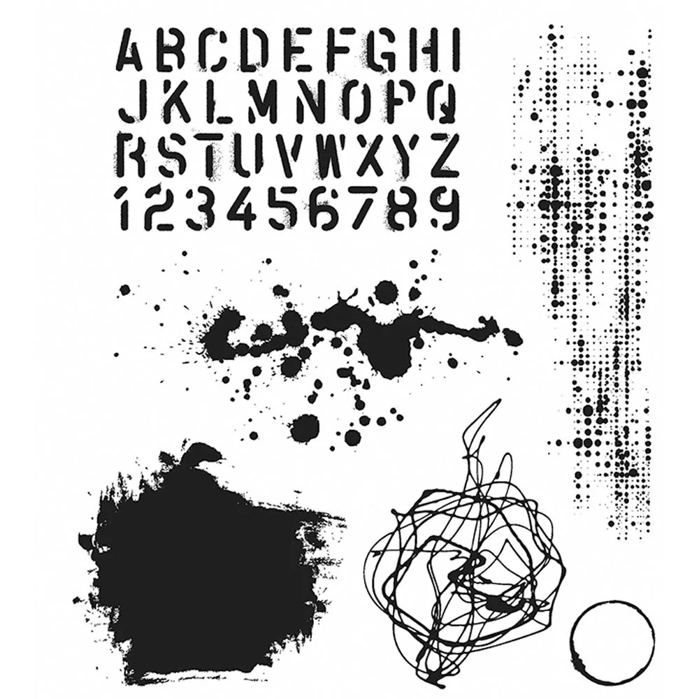 Tim Holtz Cling Stamps Grunged