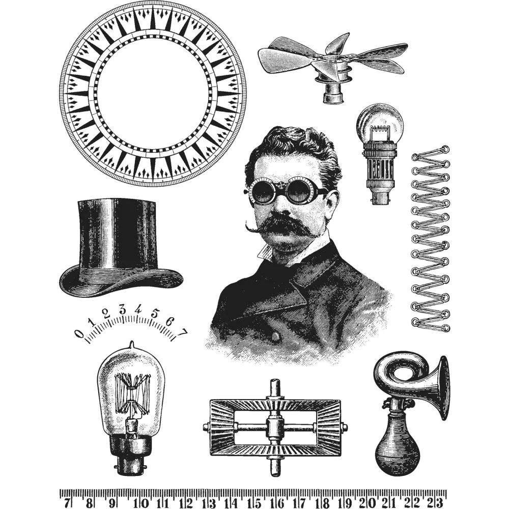 Tim Holtz Cling Stamps The Professor