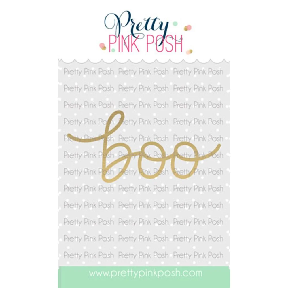Pretty Pink Posh Large Boo Script Hot Foil Plate