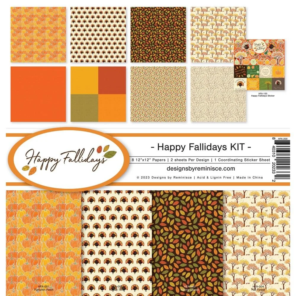 Reminisce 12" x 12" Collection Kit Happy Fallidays