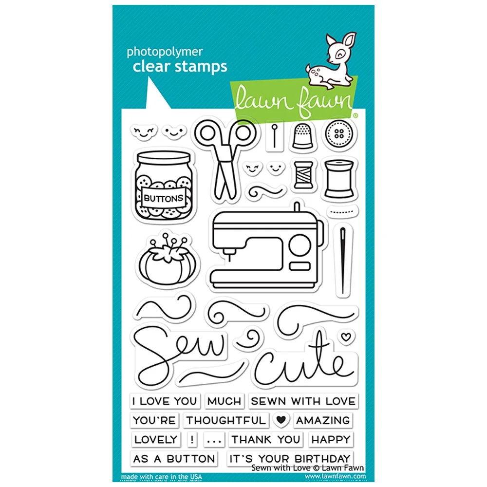 Lawn Fawn Clear Stamp Sewn With Love