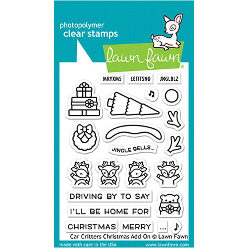 Lawn Fawn Clear Stamps Car Critters Christmas Add-On