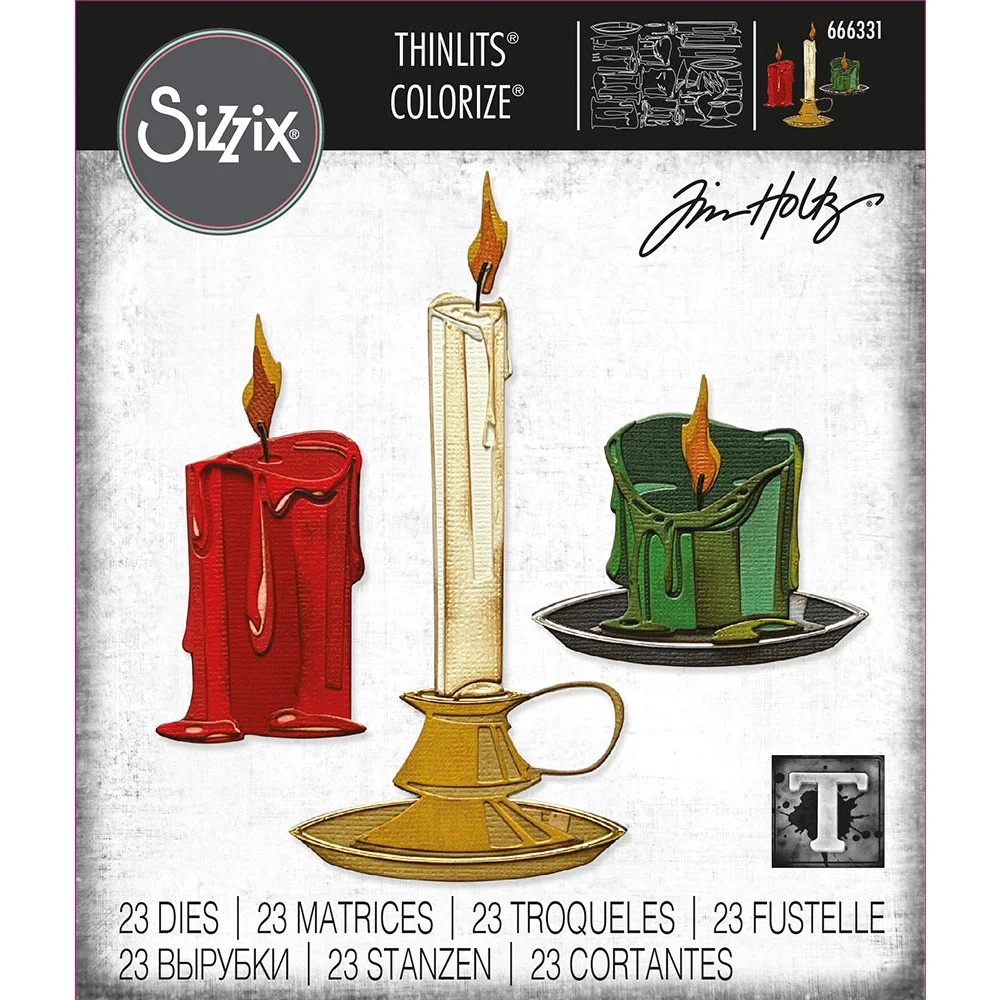 Tim Holtz SIzzix Thinlits Dies Candleshop Colorize