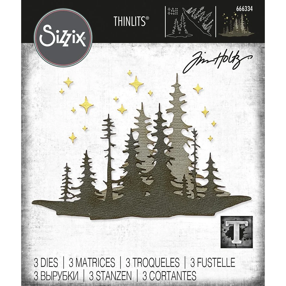 Tim Holtz SIzzix Thinlits Dies Forest Shadows