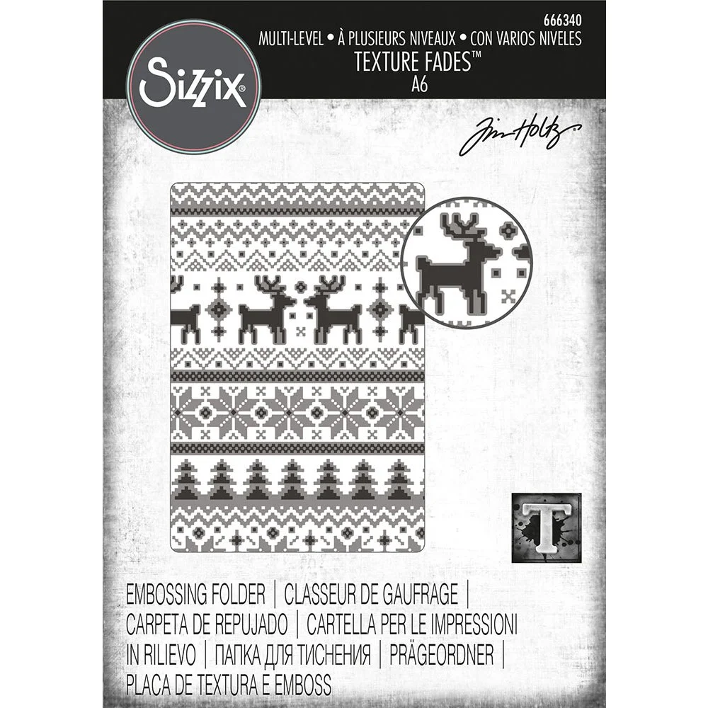 Tim Holtz SIzzix Multilevel Texture Fades Holiday Knit