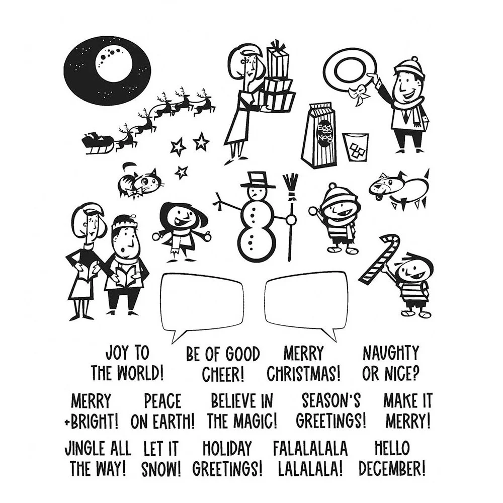 Tim Holtz Cling Stamps Christmas Cartoons