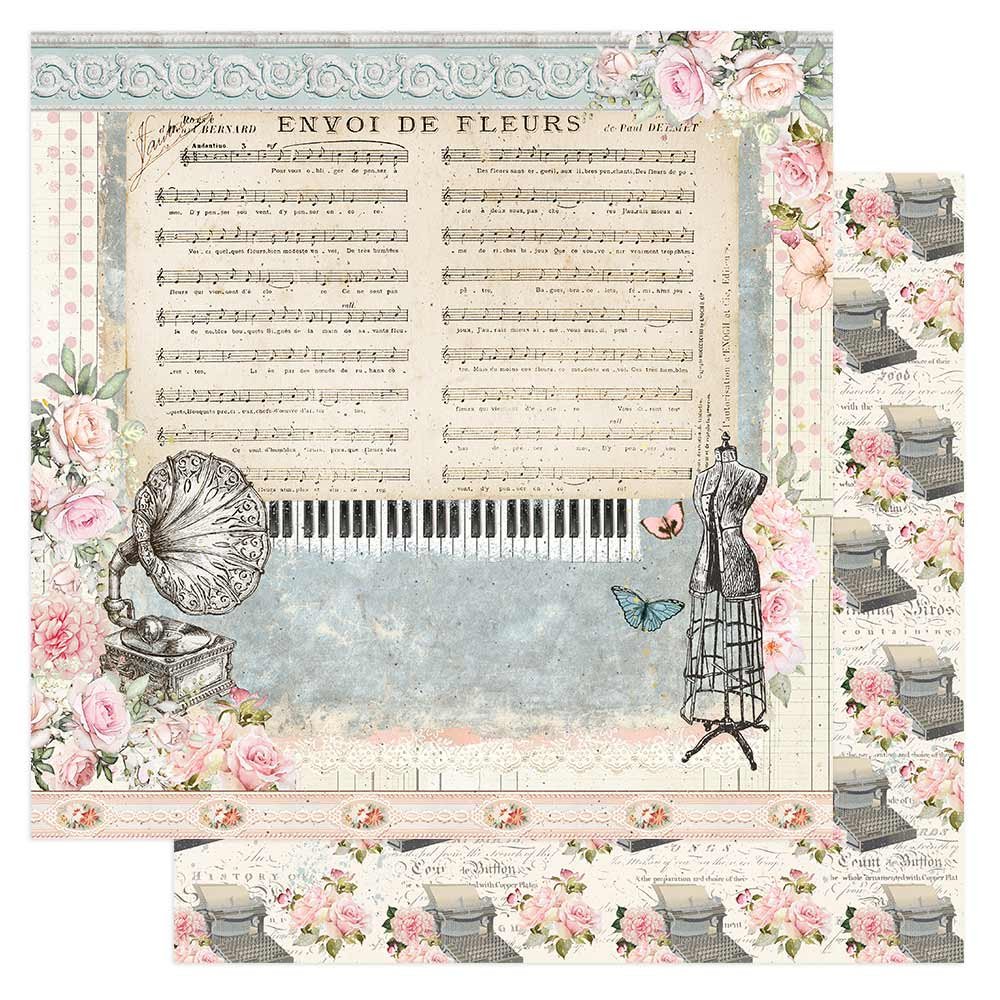 Prima French Blue by Frank Garcia® 12" x 12" Paper Vintage Gramophone