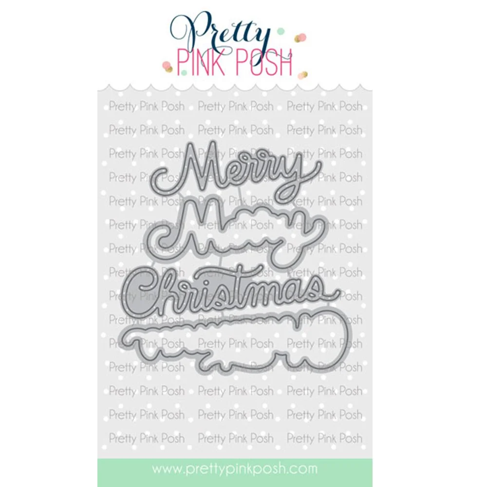 Pretty Pink Posh Merry Christmas Shadow Die