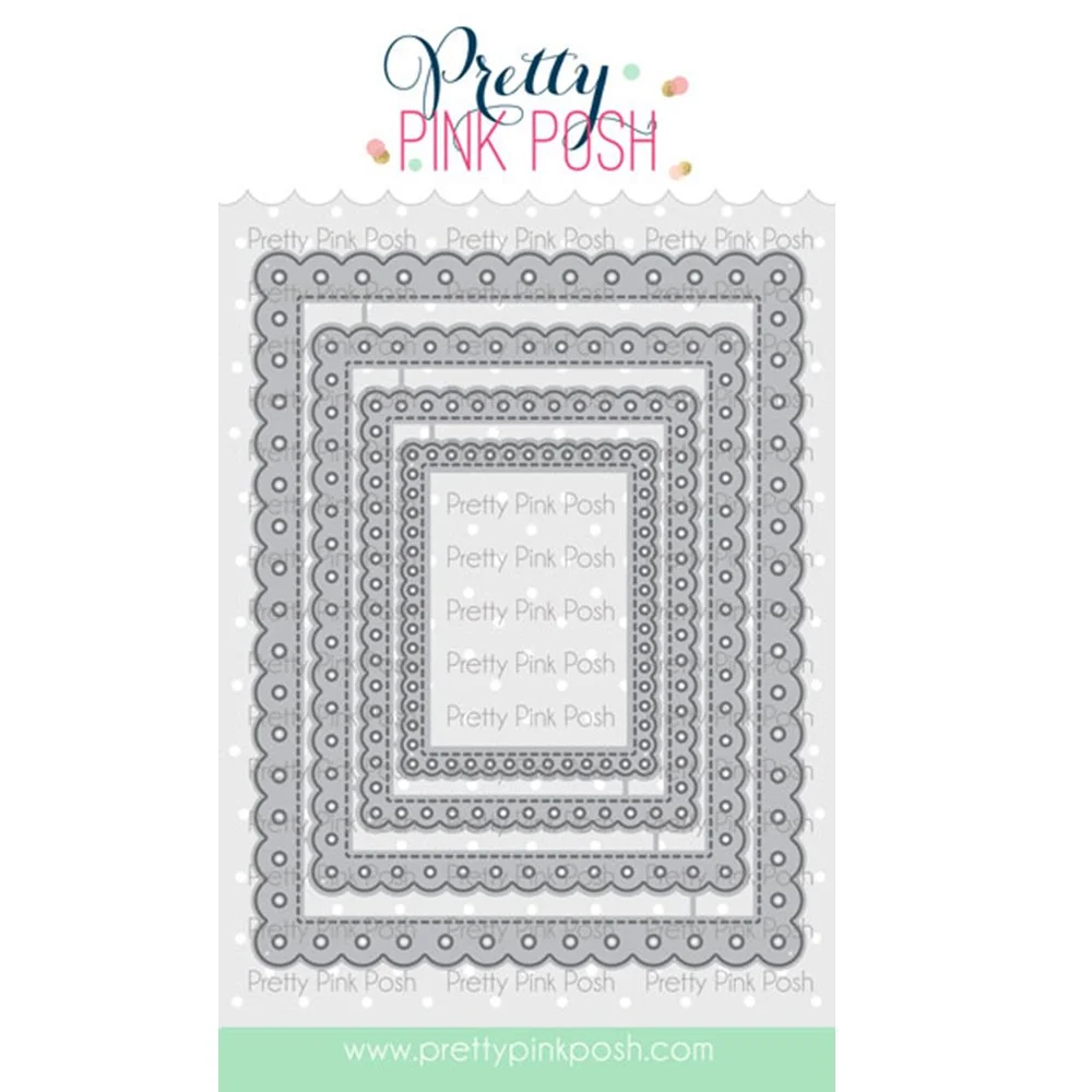 Pretty Pink Posh Eyelet Rectangles Die Set