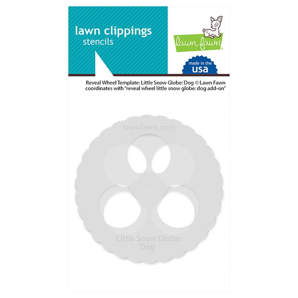 Lawn Fawn Reveal Wheel Templates: Little Snow Globe: Dog