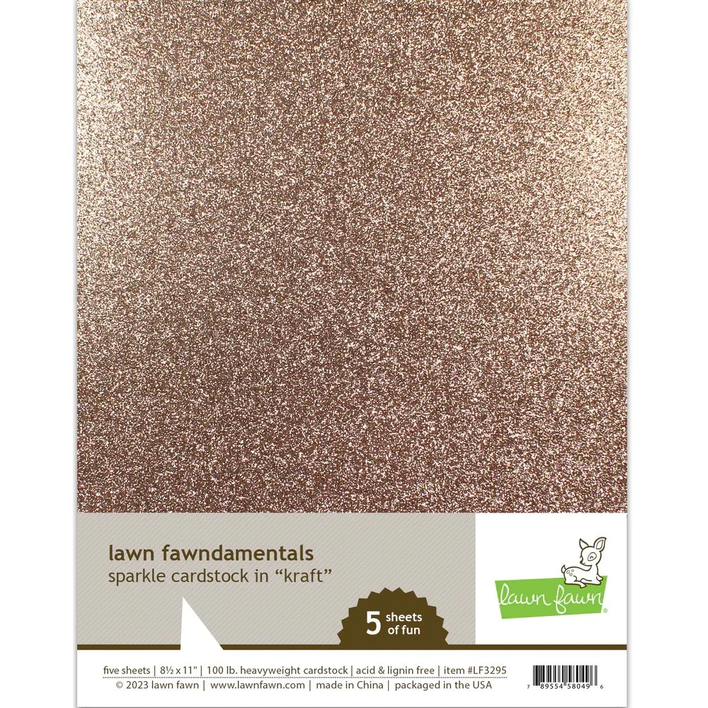 Lawn Fawndamentals Sparkle Cardstock Kraft