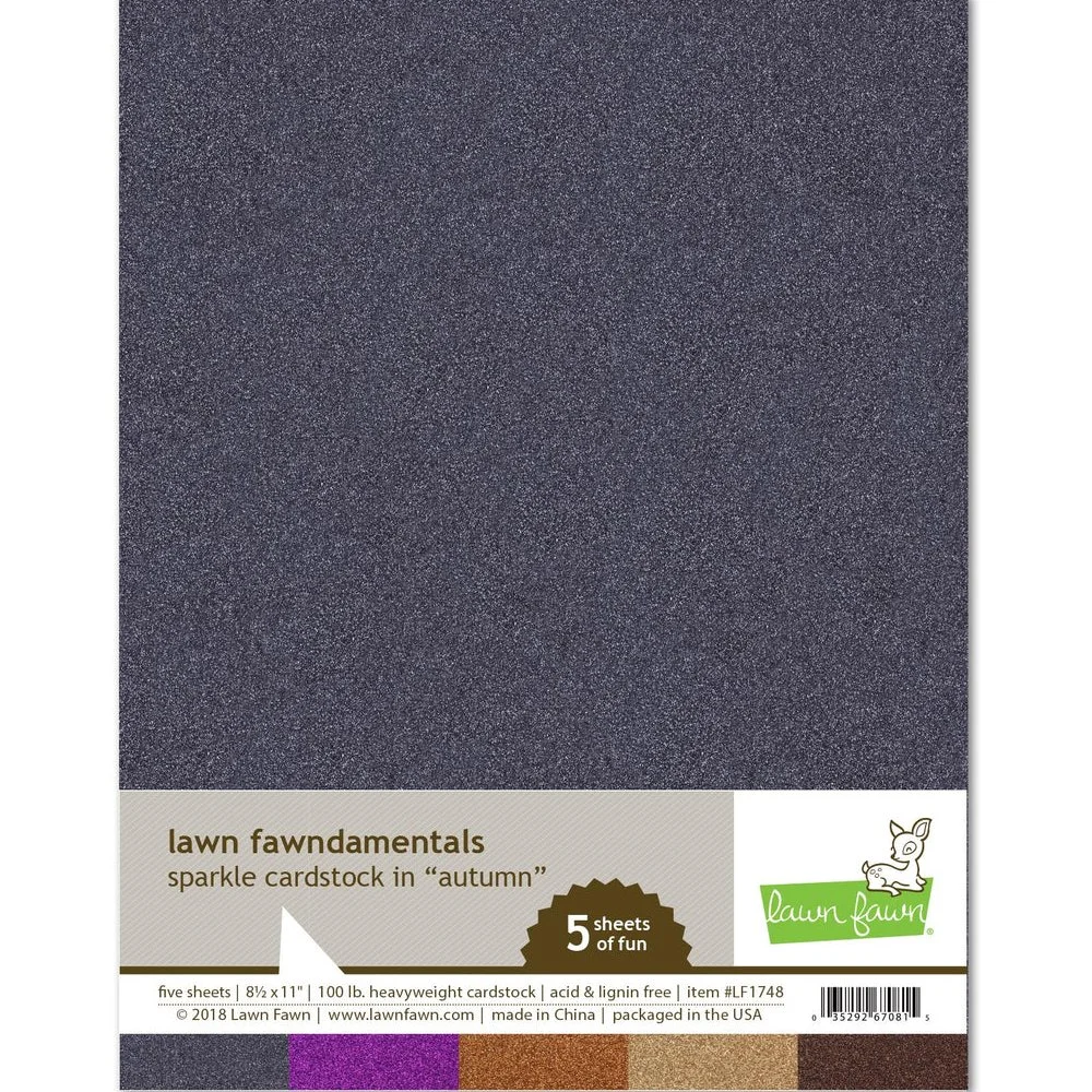 Lawn Fawndamentals Sparkle Cardstock Autumn