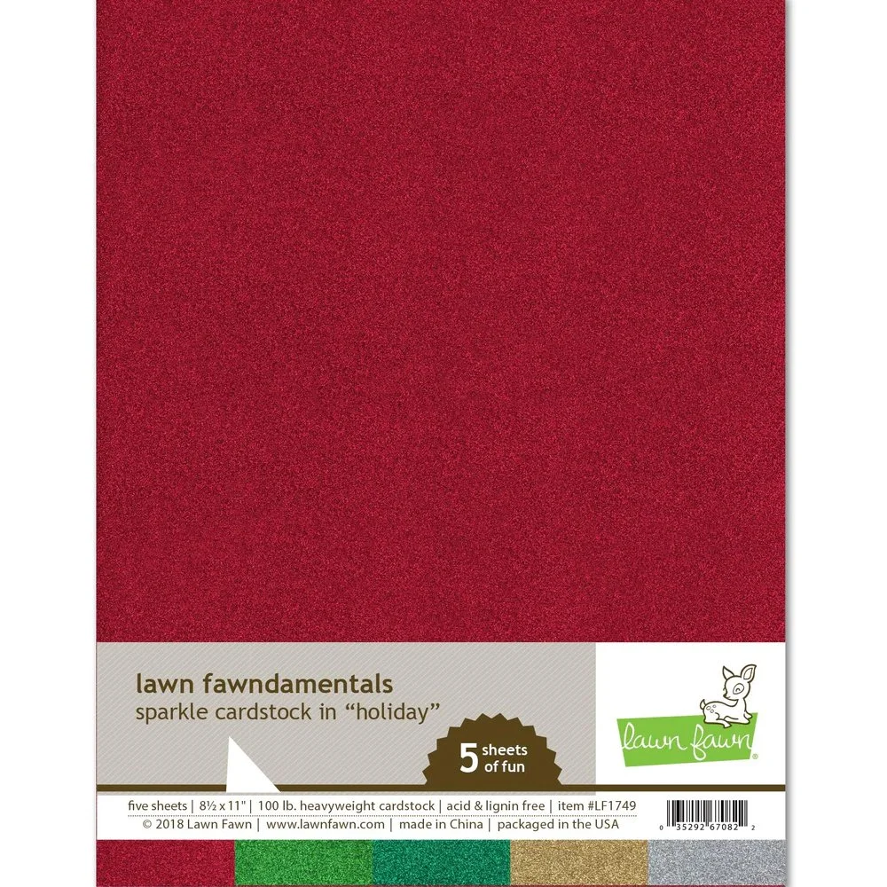 Lawn Fawndamentals Sparkle Cardstock Holiday