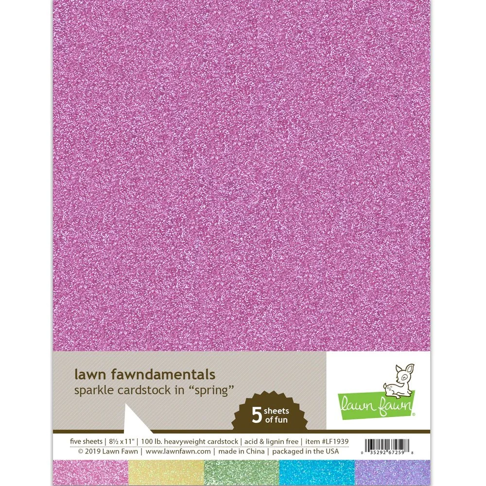 Lawn Fawndamentals Sparkle Cardstock Spring