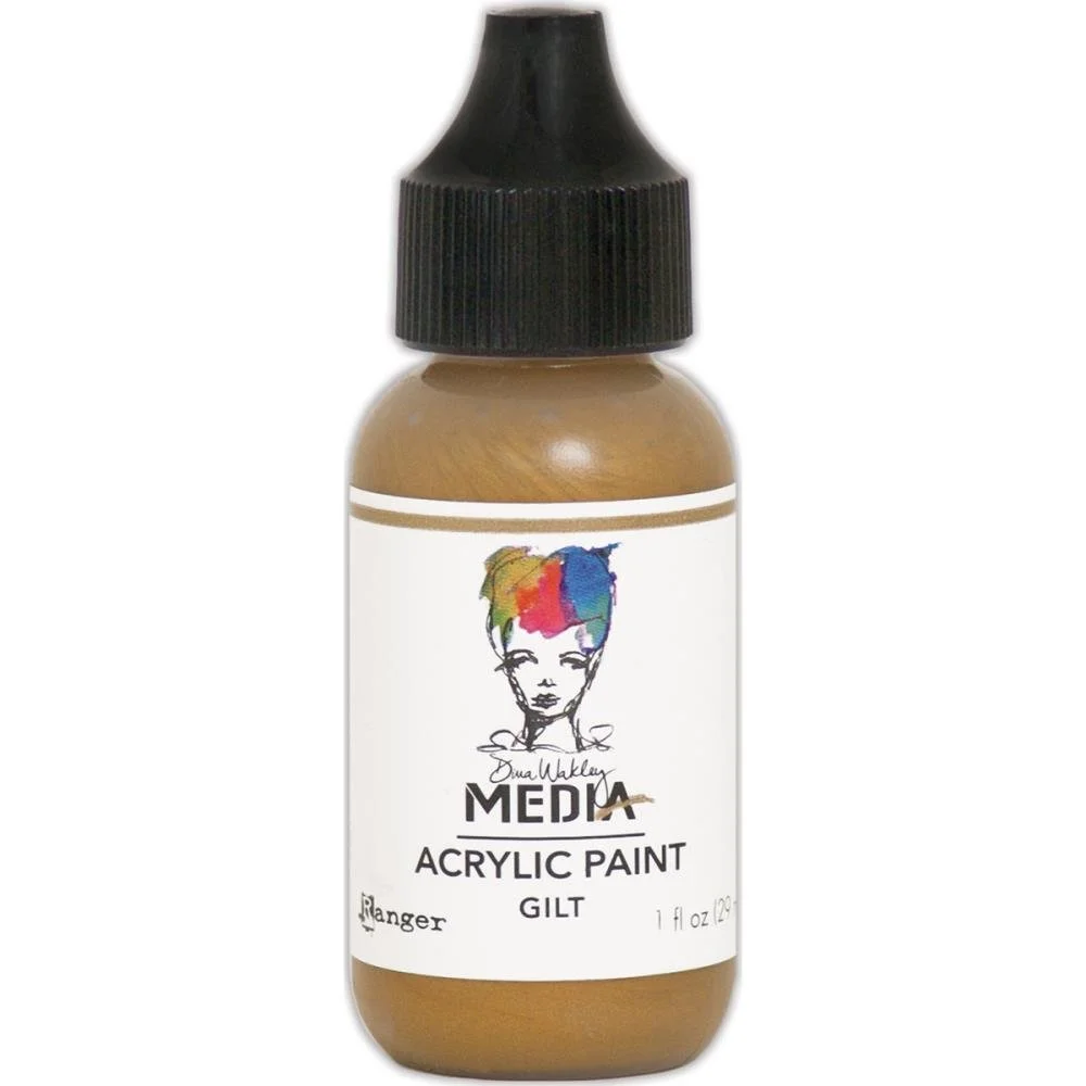 Dina Wakley Media Metallic Acrylic Paint Gilt