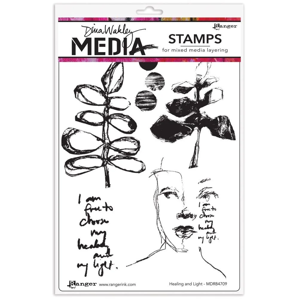 Dina Wakley Media Cling Stamps Healing & Light