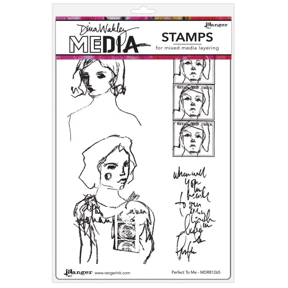 Dina Wakley Media Cling Stamps Perfect To Me