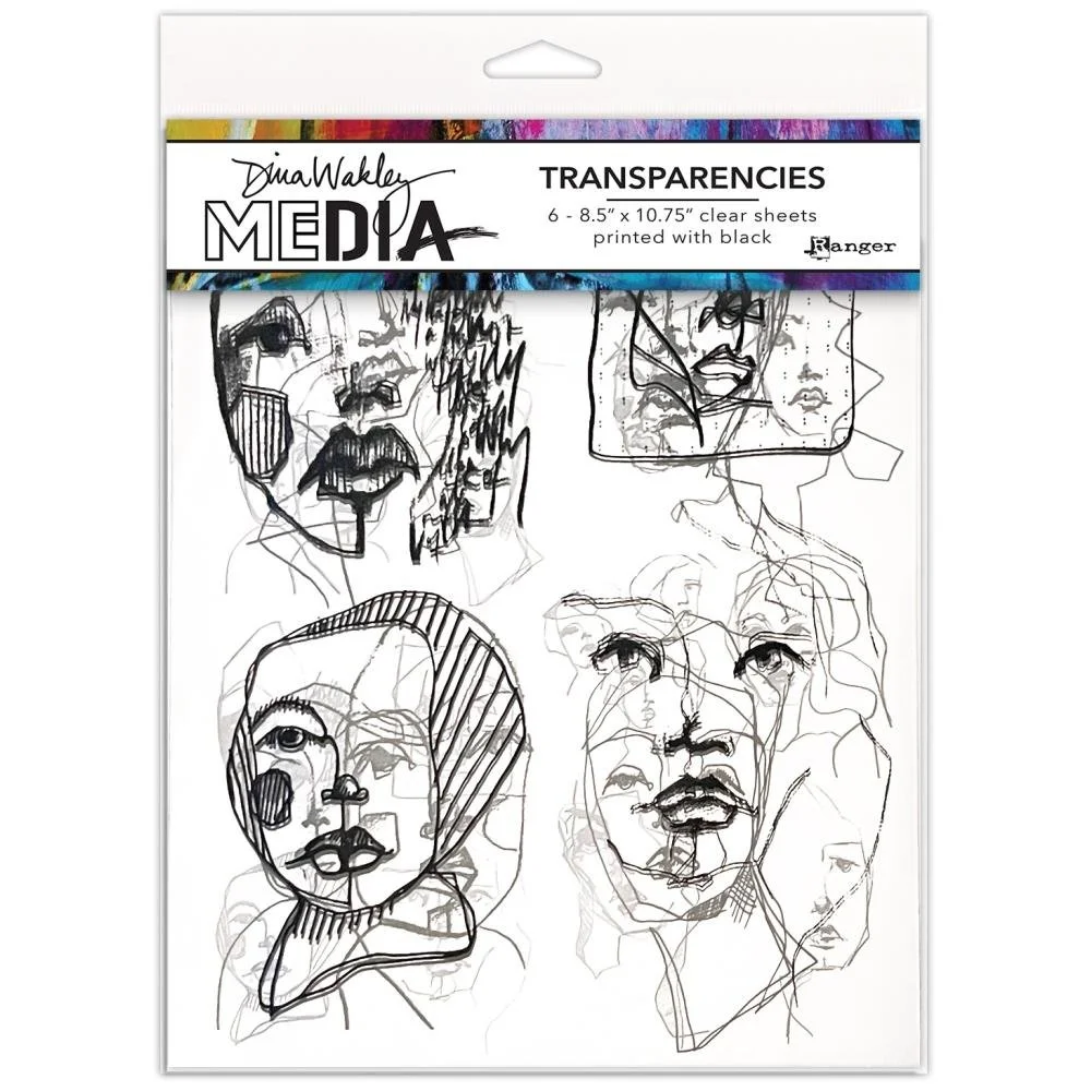 Dina Wakley Media Transparencies Abstract Portraits Set 2