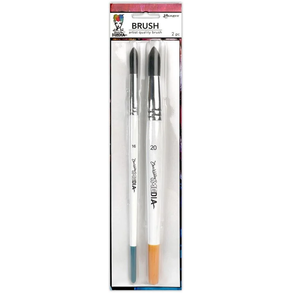 Dina Wakley Media Stiff Round Brush Set #16 & #20