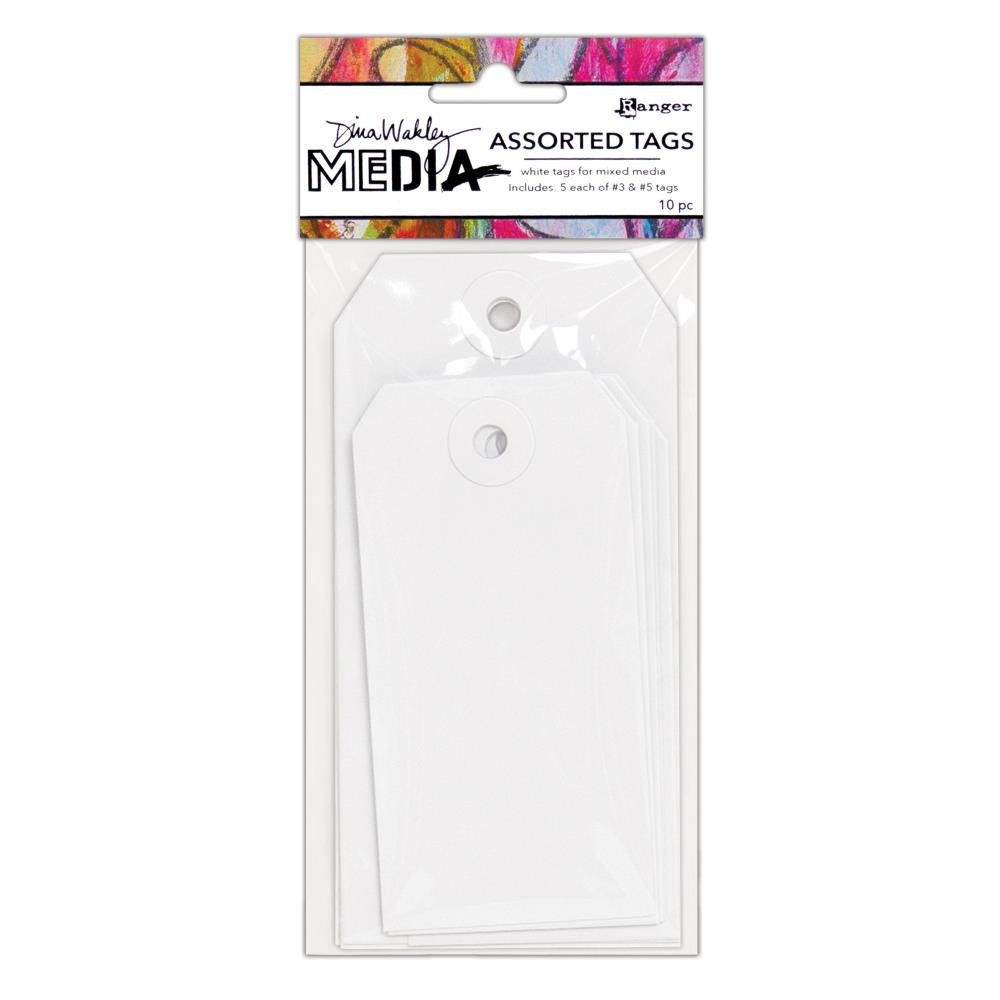 Dina Wakley Media White Tags #3 & #5
