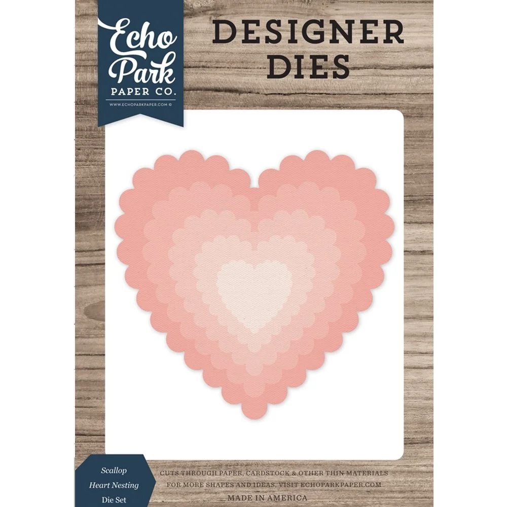 Echo Park Designer Die Scallop Heart Nesting Die Set