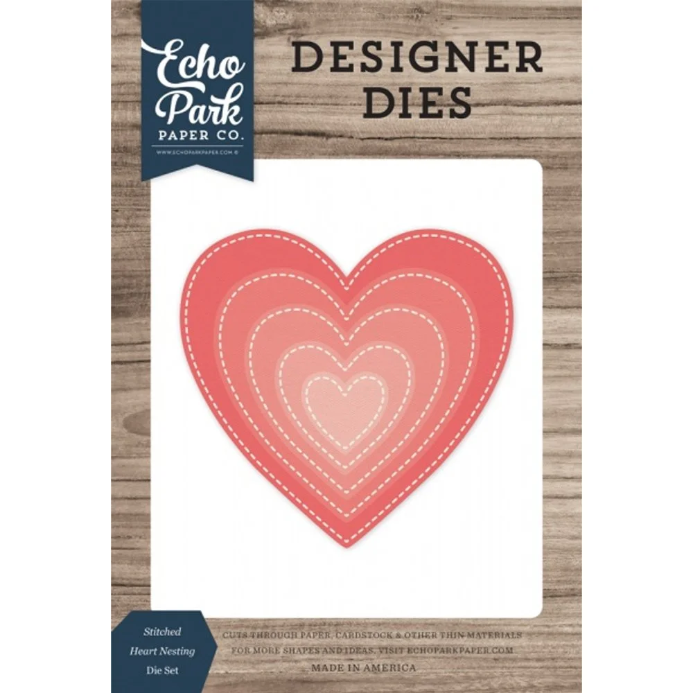 Echo Park Designer Die Set Stitched Hearts