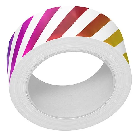 Lawn Fawn Diagonal Rainbow Stripes Folied Washi Tape