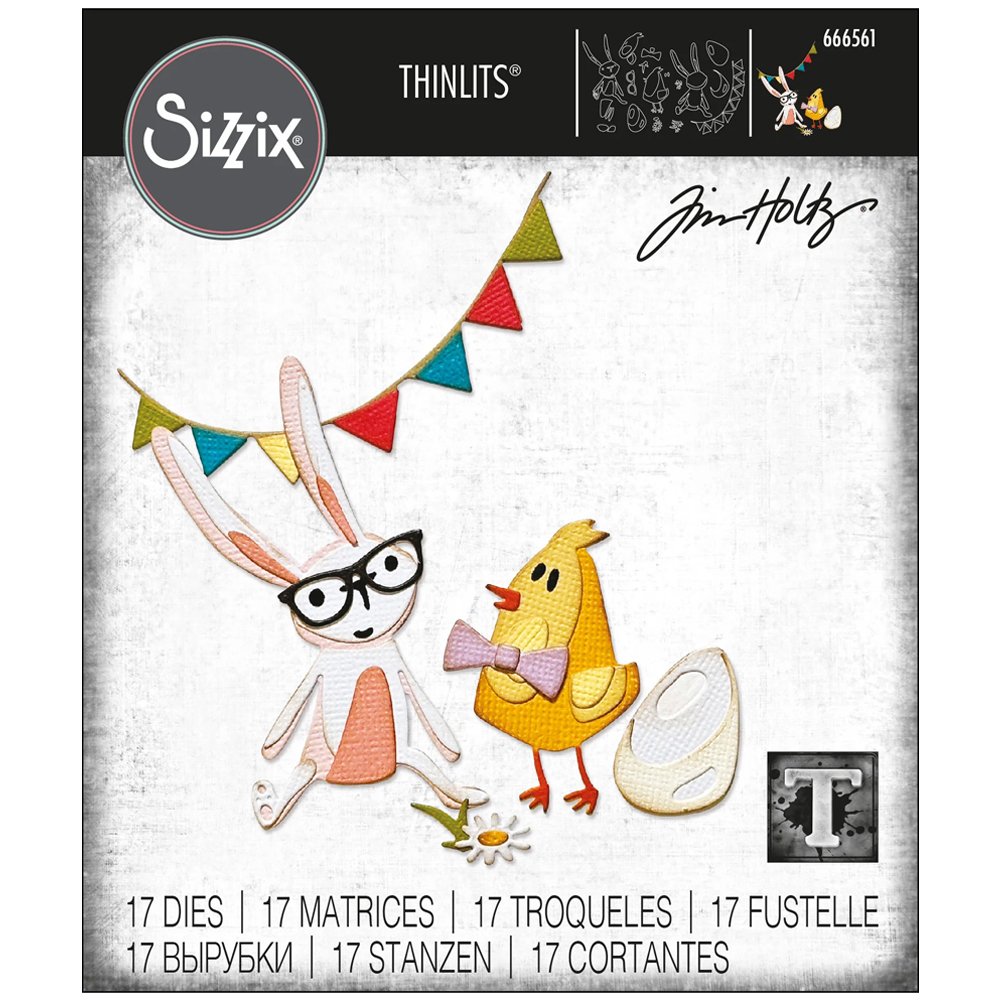 Tim Holtz Sizzix Thinlits Vault Bunny + Chick