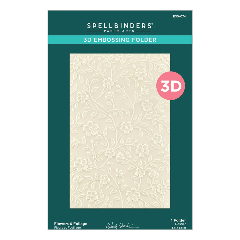 Spellbinders 3D Embossing Folder Flowers & Foliage