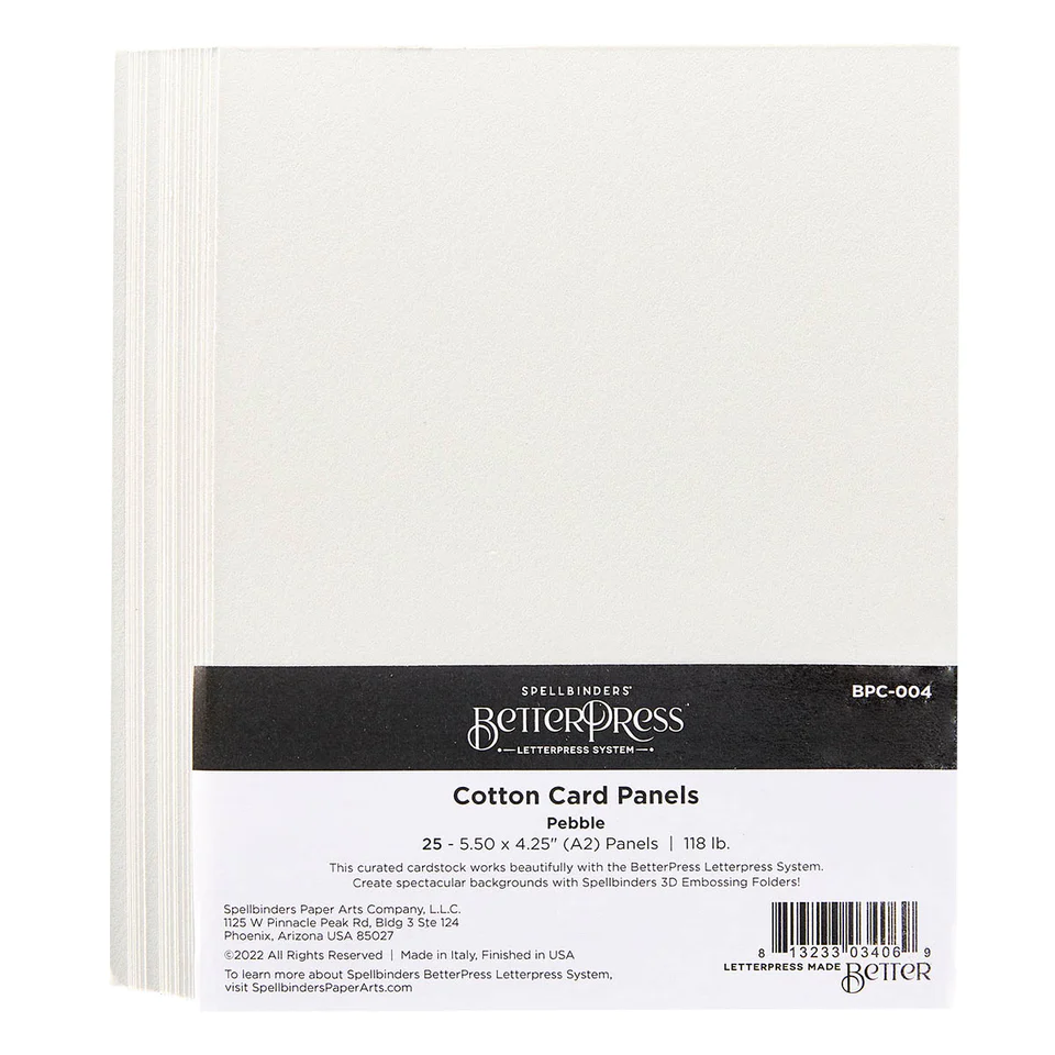 Spellbinders Betterpress Pebble A2 Cotton Card Panels