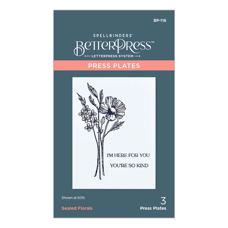 Spellbinders Betterpress Sealed Florals Press Plate
