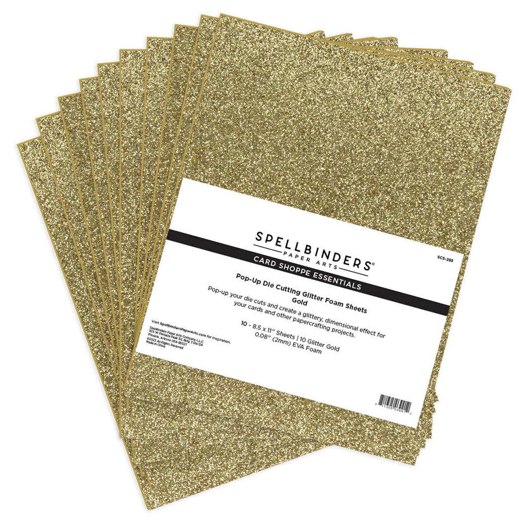 Spellbinders Pop Up Die Cutting Glitter Foam Sheets Gold