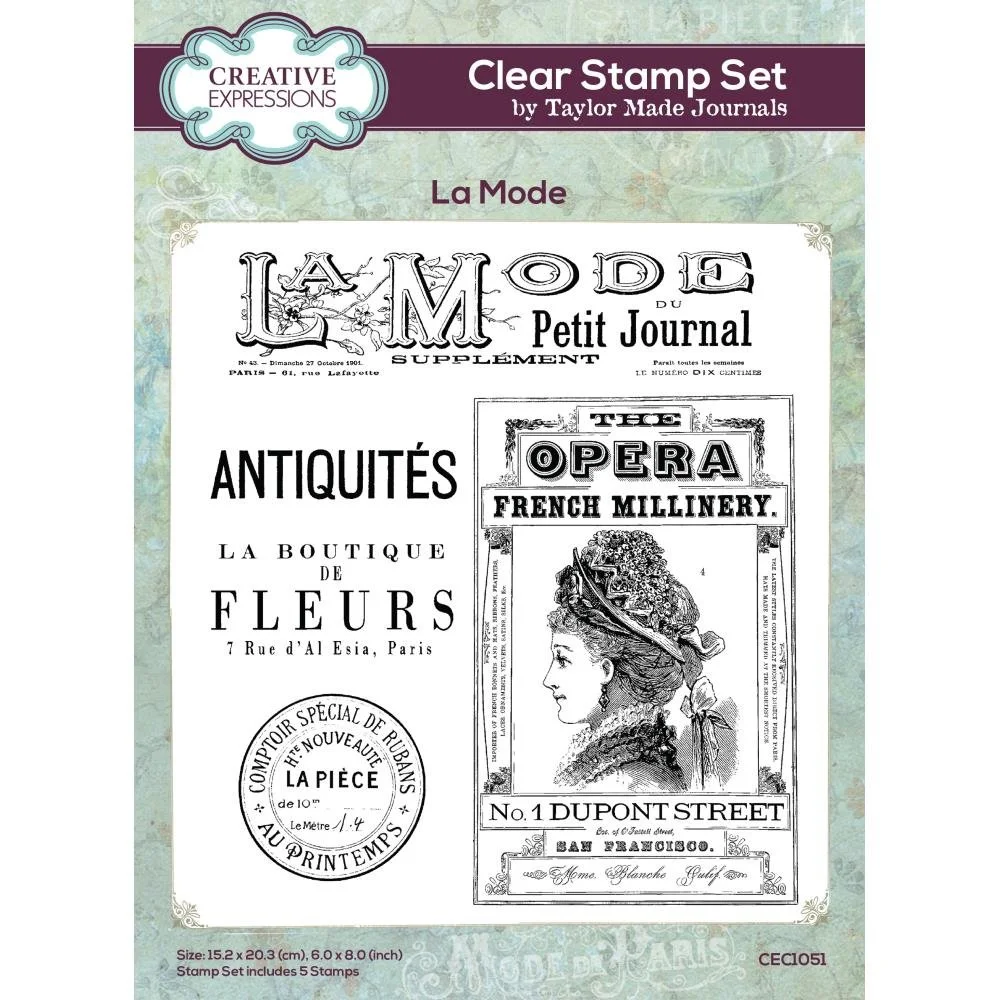 Creative Expressions 6" x 8" Clear Stamp La Mode