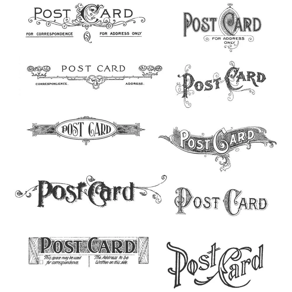 Tim Holtz Cling Stamps Postcards