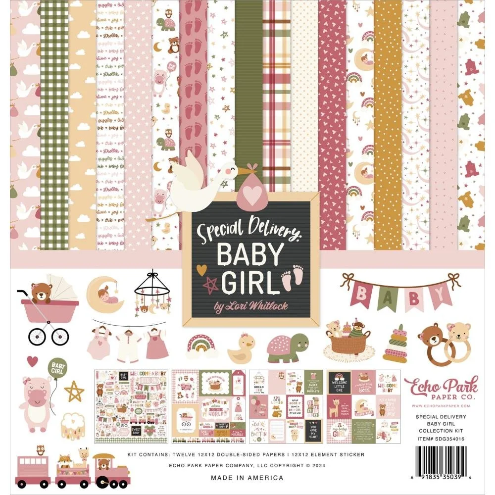 Echo Park 12" x 12" Collection Kit Special Delivery Baby Girl