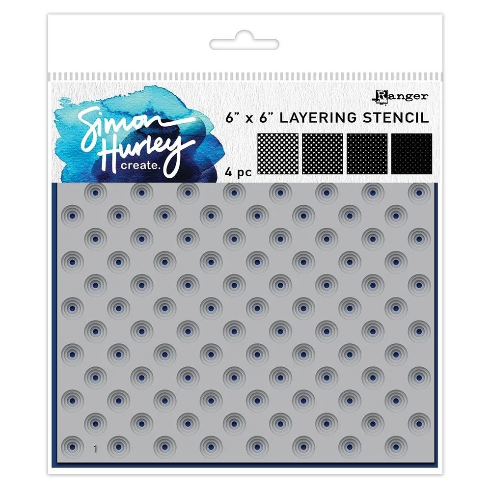 Simon Hurley 6" x 6" Layering Stencils Polka Dot Assortment