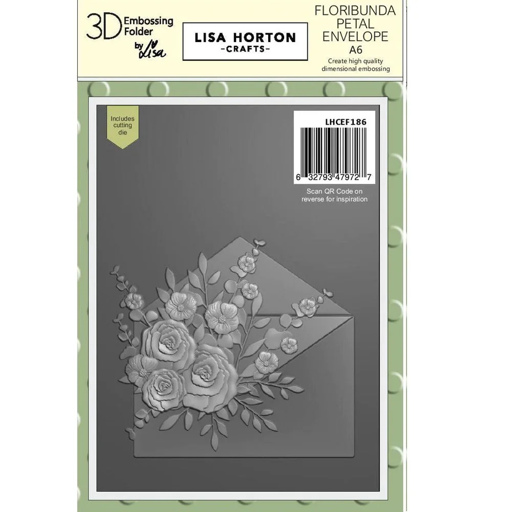 Lisa Horton Crafts 3D Embossing Folder Floribunda Petal Envelope