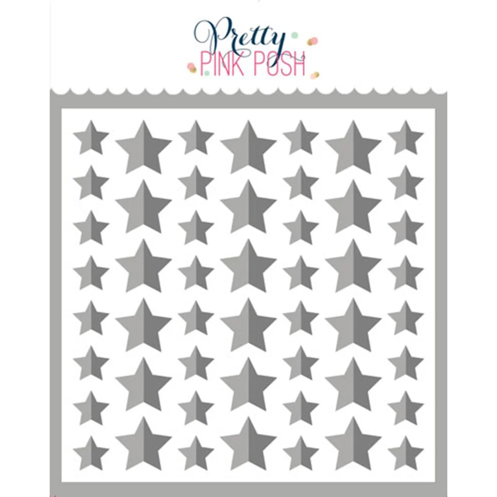 Pretty Pink Posh Half Stars Stencils