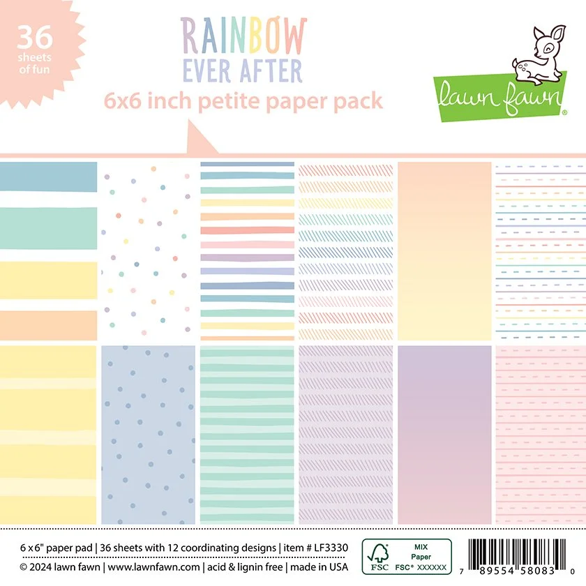 Lawn Fawn Rainbow Ever After Petite Paper Pack