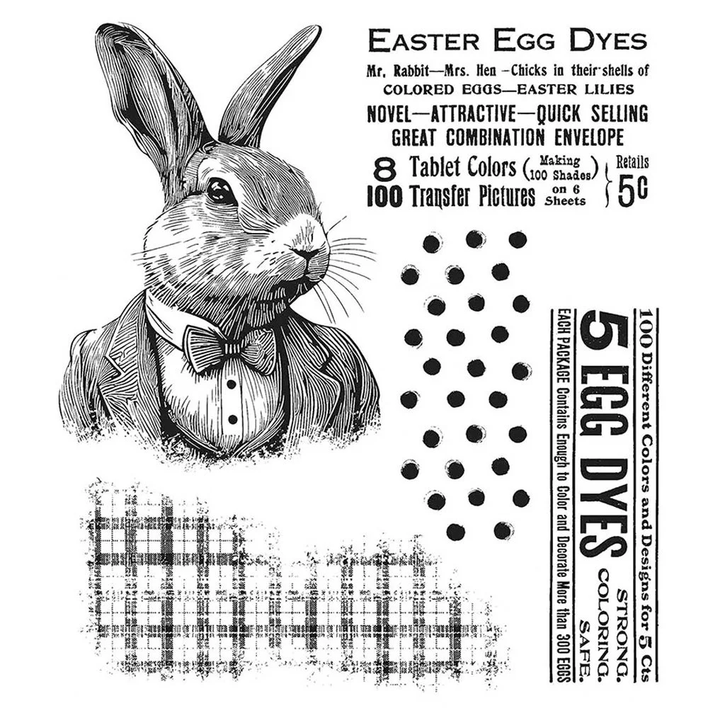 Tim Holtz Cling Stamps Mr. Rabbit