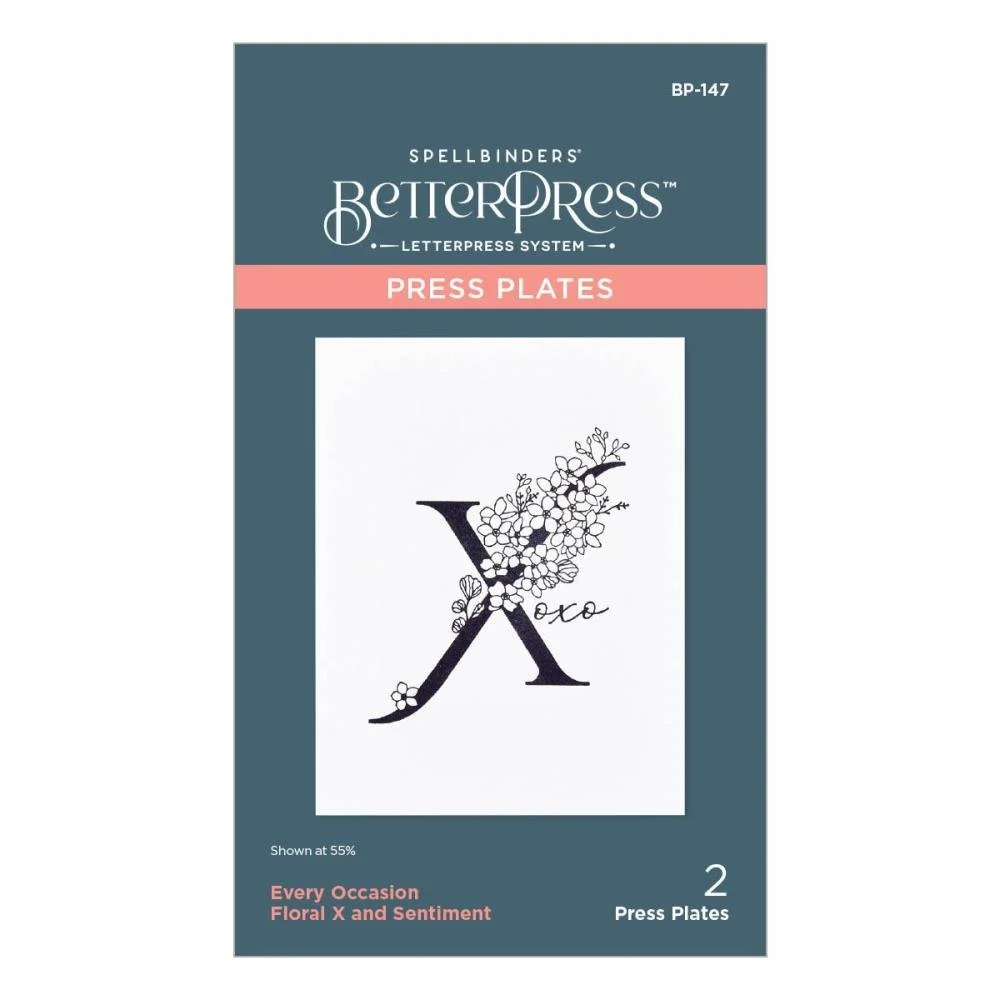 Spellbinders Betterpress Plate Every Occasion Floral X