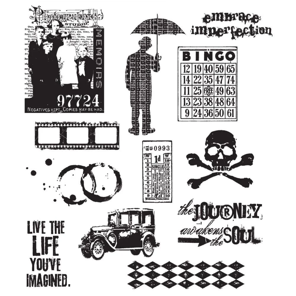 Tim Holtz Cling Stamps Mini Muse