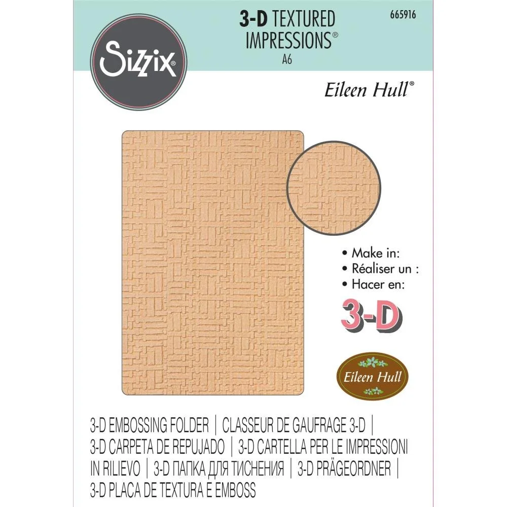 Sizzix Eileen Hull Woven Leather 3D Textured Impressions Embossing Folder