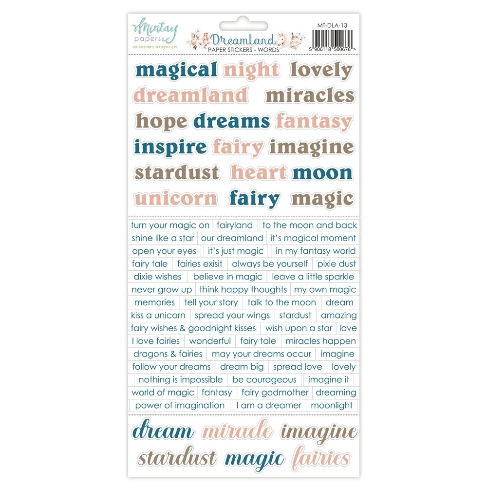 Mintay Dreamland 6" x 12" Stickers Words